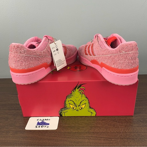 adidas Originals The Grinch  Forum Low CL Pink Suede ID8895 Women's Sz - Picture 5 of 12